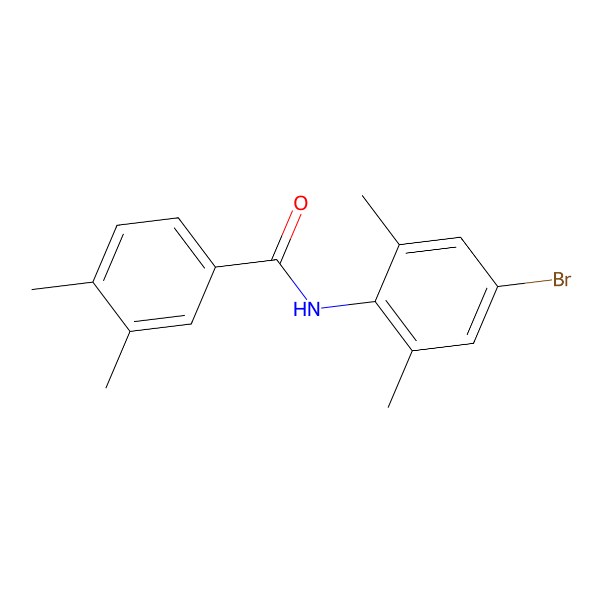 N-(4-bromo-2,6-dimethylphenyl)-3,4-dimethylbenzamide molecular structure, CAS 433952-94-4