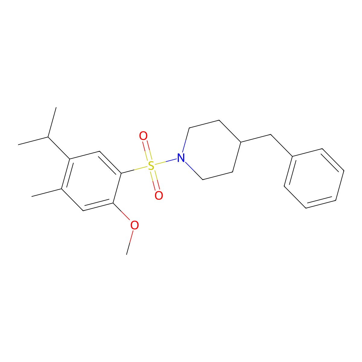 1-{[2-Methoxy-4-methyl-5-(methylethyl)phenyl]sulfonyl}-4-benzylpiperidine molecular structure, CAS 433952-98-8