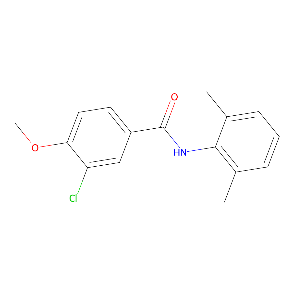 3-Chloro-N-(2,6-dimethylphenyl)-4-methoxybenzamide molecular structure, CAS 433953-03-8