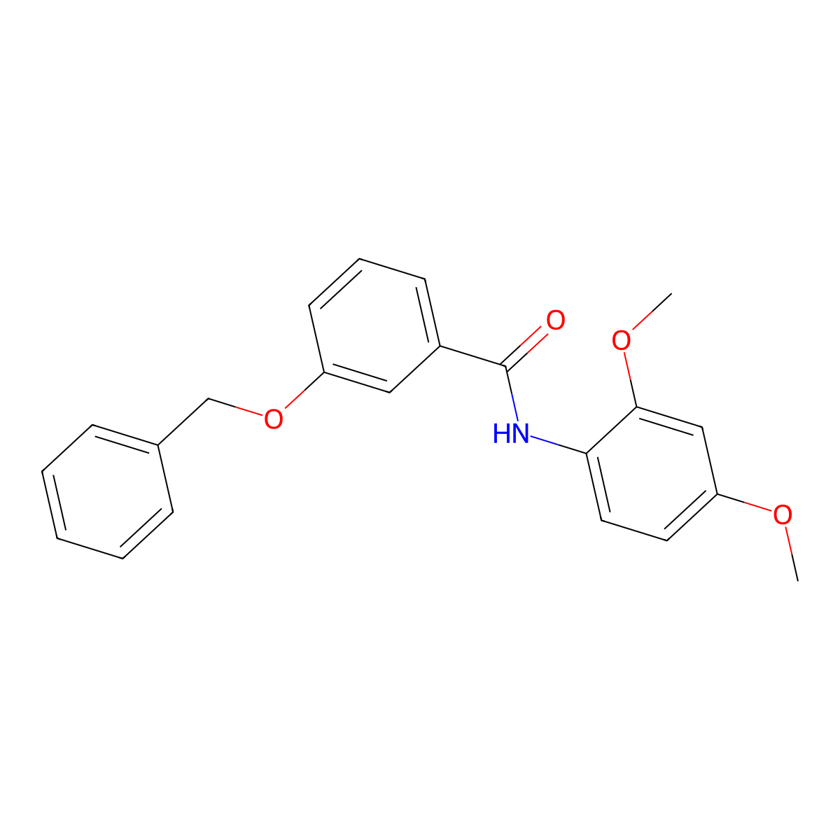 N-(2,4-dimethoxyphenyl)-3-phenylmethoxybenzamide molecular structure, CAS 433953-12-9
