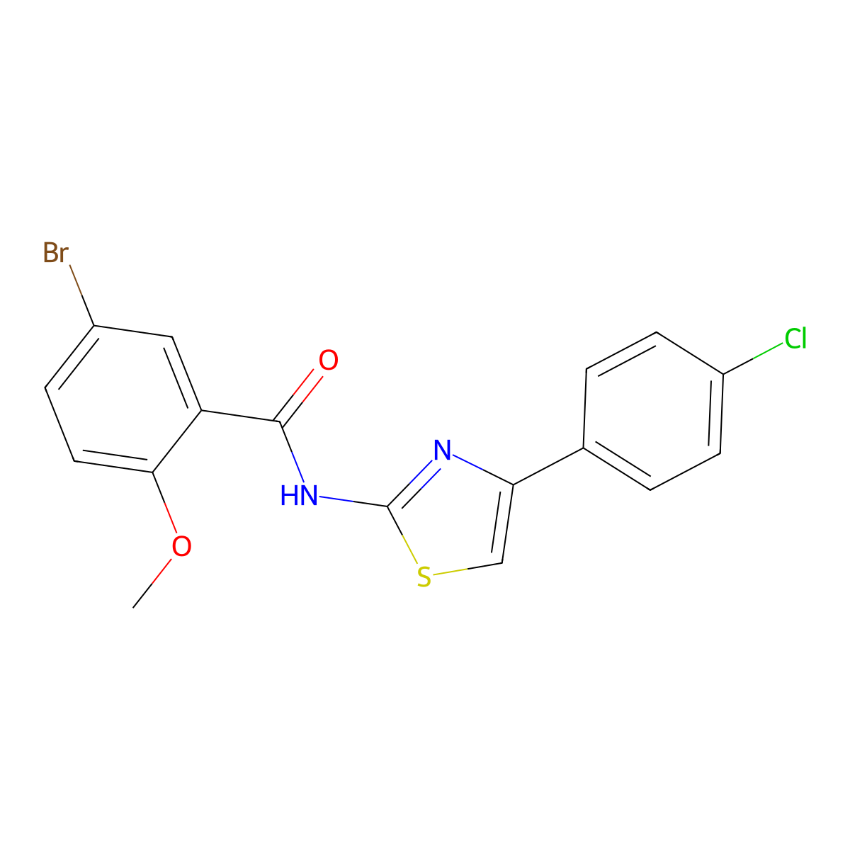 5-bromo-N-[4-(4-chlorophenyl)-1,3-thiazol-2-yl]-2-methoxybenzamide molecular structure, CAS 433953-24-3