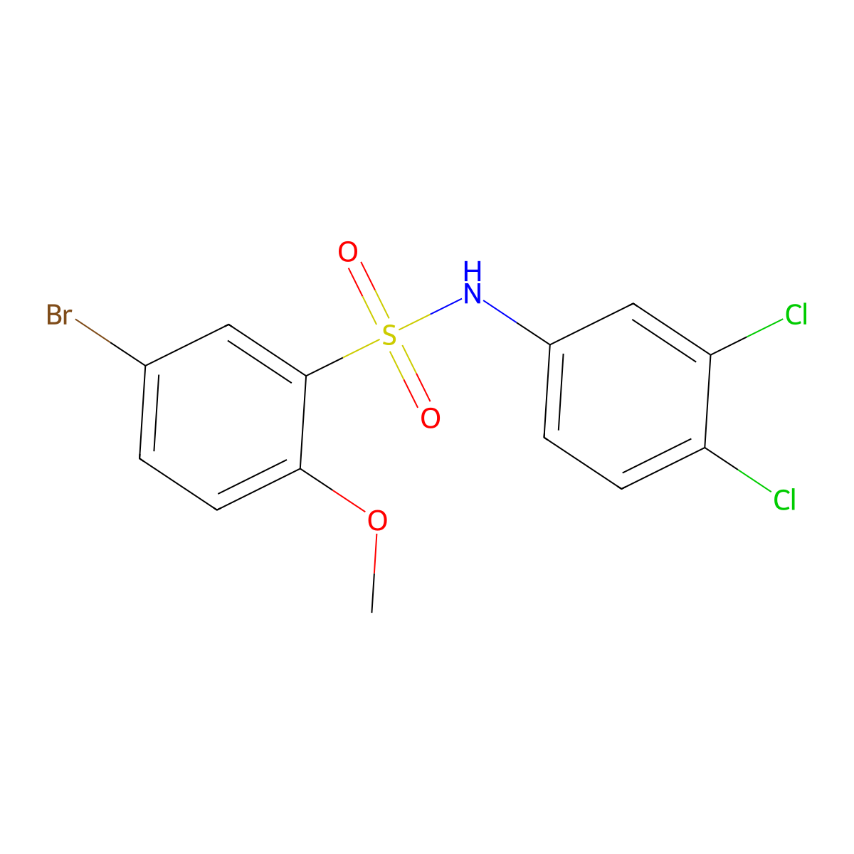 5-bromo-N-(3,4-dichlorophenyl)-2-methoxybenzenesulfonamide molecular structure, CAS 433953-26-5