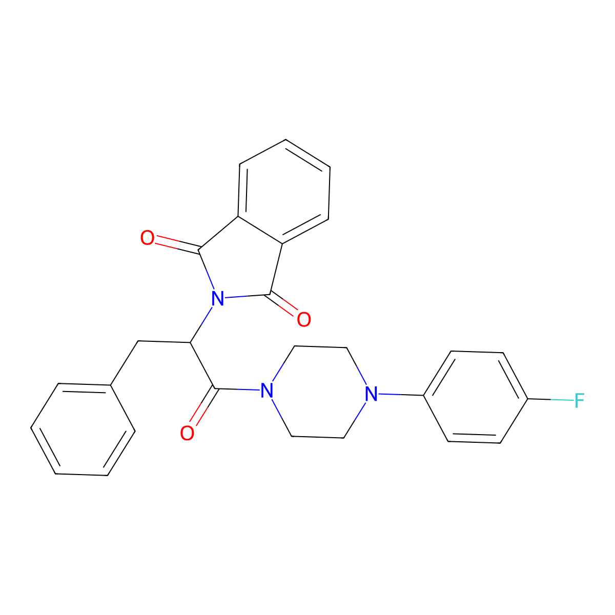 2-{1-[4-(4-fluorophenyl)piperazin-1-yl]-1-oxo-3-phenylpropan-2-yl}-1H-isoindole-1,3(2H)-dione molecular structure, CAS 433953-32-3