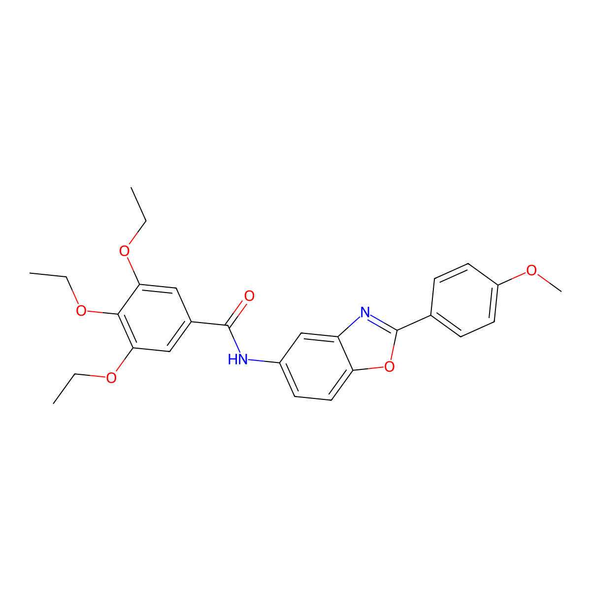 3,4,5-triethoxy-N-[2-(4-methoxyphenyl)-1,3-benzoxazol-5-yl]benzamide molecular structure, CAS 433953-38-9
