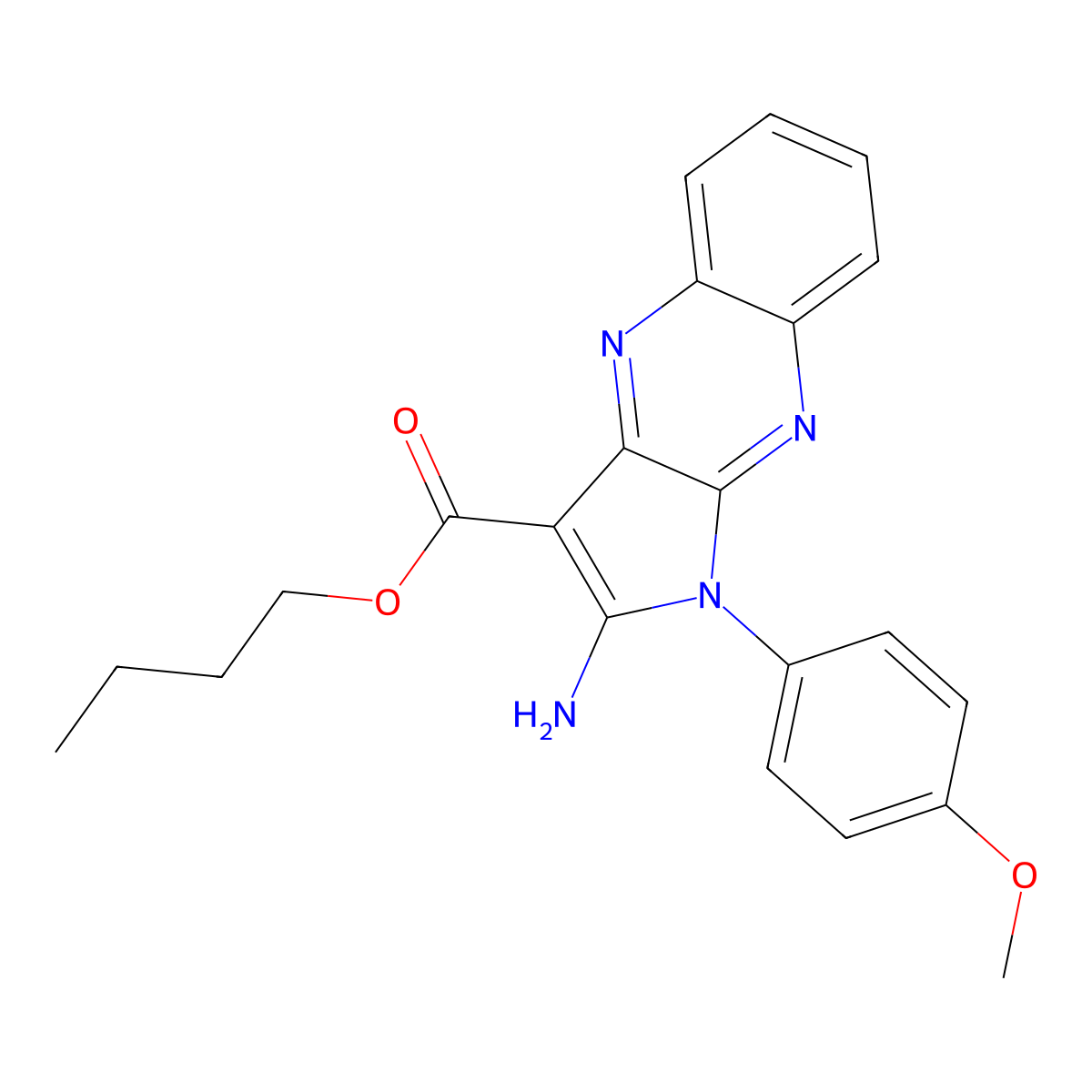 butyl 2-amino-1-(4-methoxyphenyl)-1H-pyrrolo[2,3-b]quinoxaline-3-carboxylate molecular structure, CAS 433953-39-0