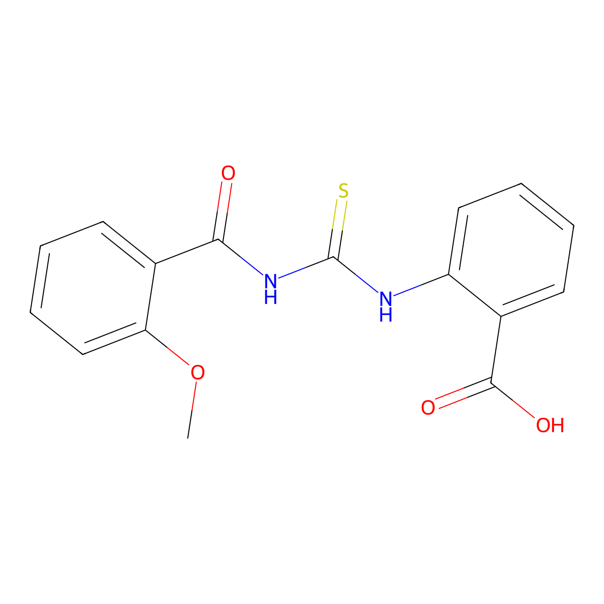 2-({[(2-Methoxyphenyl)carbonyl]carbamothioyl}amino)benzoic acid molecular structure, CAS 433953-42-5