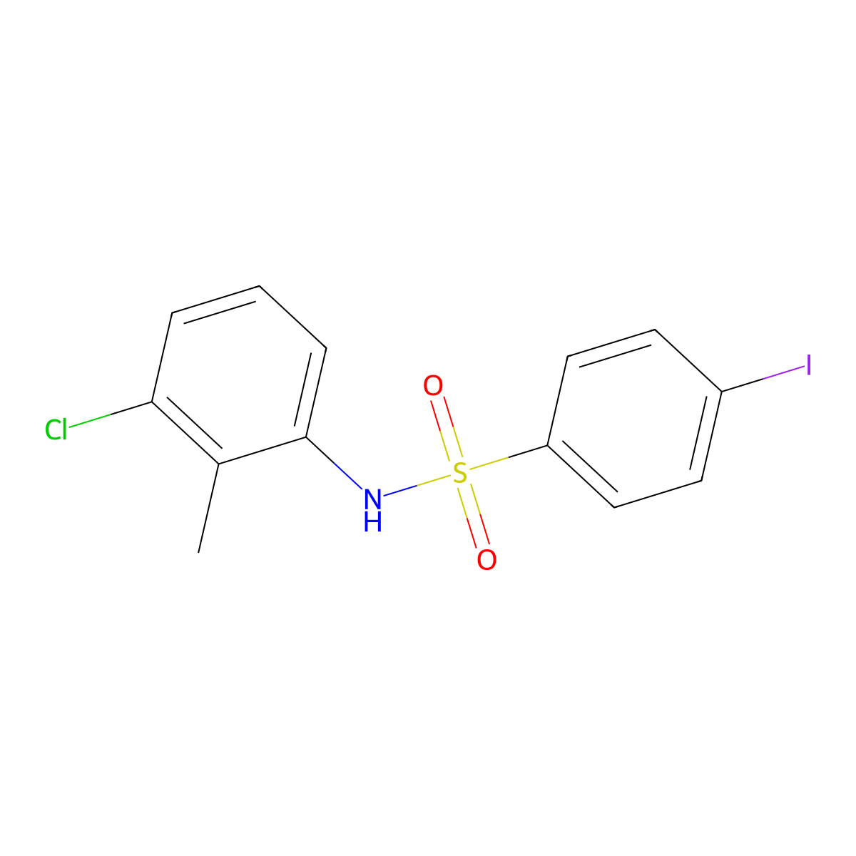 (3-Chloro-2-methylphenyl)[(4-iodophenyl)sulfonyl]amine molecular structure, CAS 433953-46-9