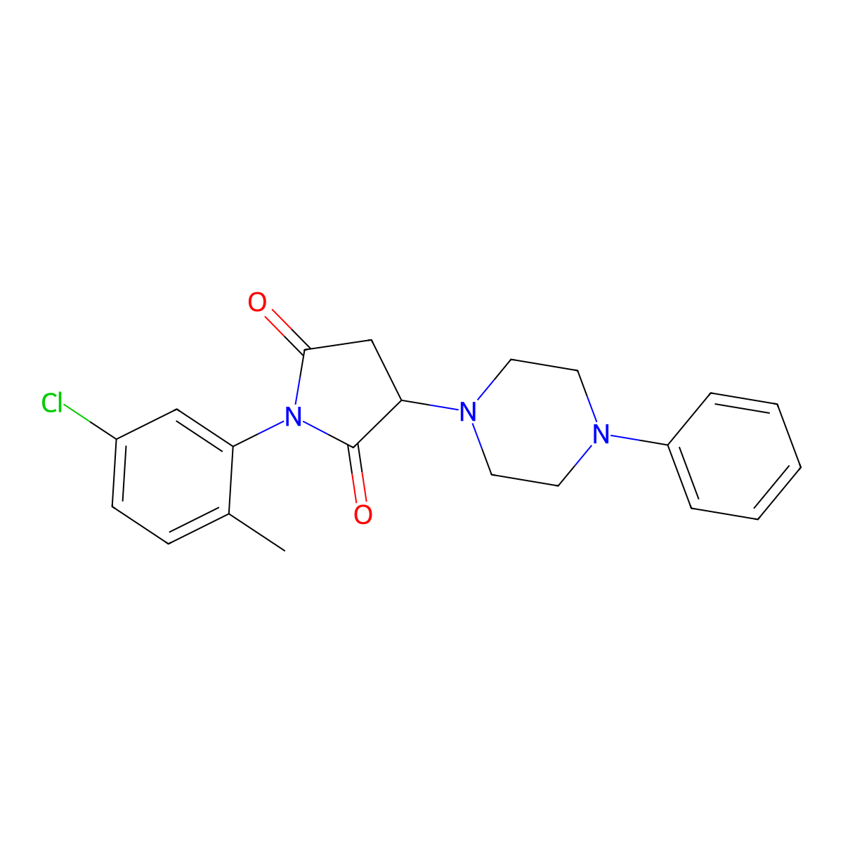 1-(5-Chloro-2-methylphenyl)-3-(4-phenylpiperazin-1-yl)pyrrolidine-2,5-dione molecular structure, CAS 433953-59-4