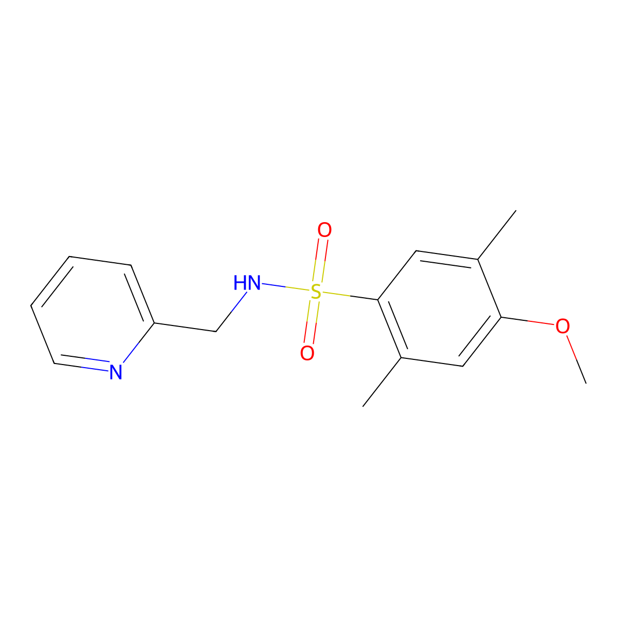 4-methoxy-2,5-dimethyl-N-(2-pyridinylmethyl)benzenesulfonamide molecular structure, CAS 433953-87-8