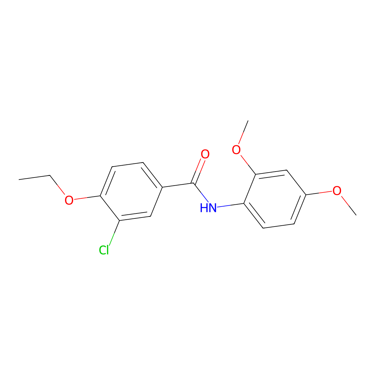 3-chloro-N-(2,4-dimethoxyphenyl)-4-ethoxybenzamide molecular structure, CAS 433953-92-5