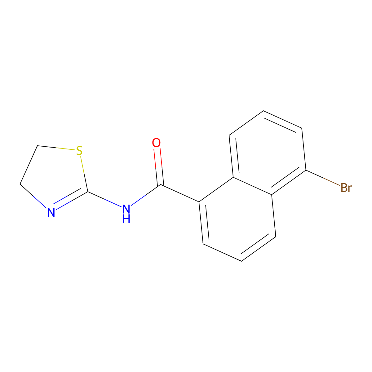 5-bromo-N-(4,5-dihydro-1,3-thiazol-2-yl)-1-naphthamide molecular structure, CAS 433953-96-9