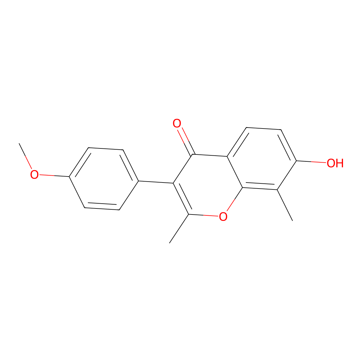 7-Hydroxy-3-(4-methoxyphenyl)-2,8-dimethylchromen-4-one molecular structure, CAS 433954-10-0
