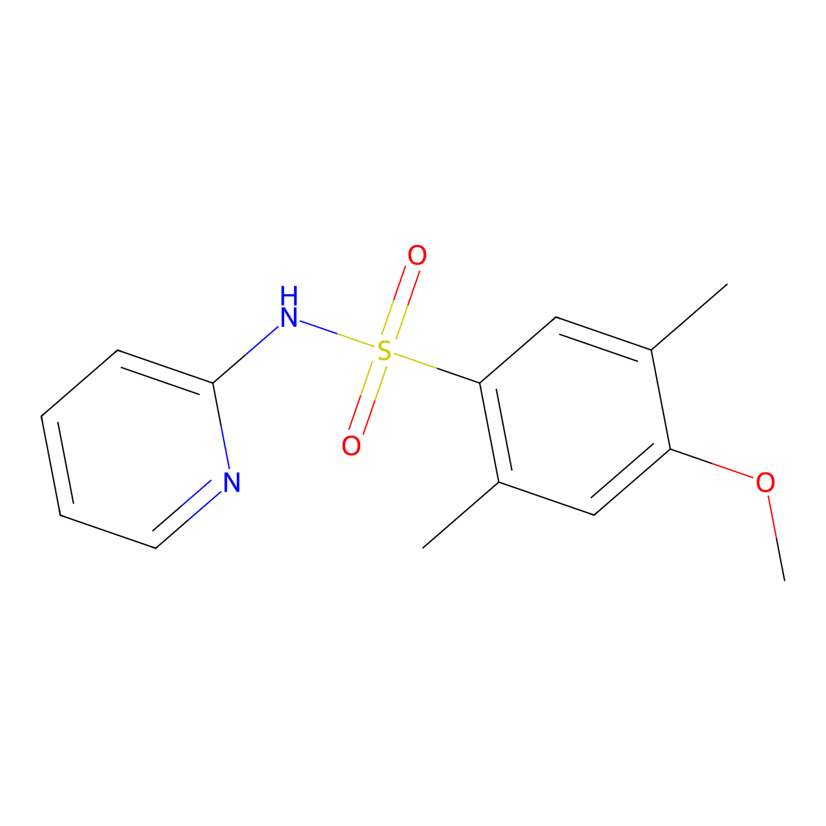 4-methoxy-2,5-dimethyl-N-(2-pyridinyl)benzenesulfonamide molecular structure, CAS 433954-18-8