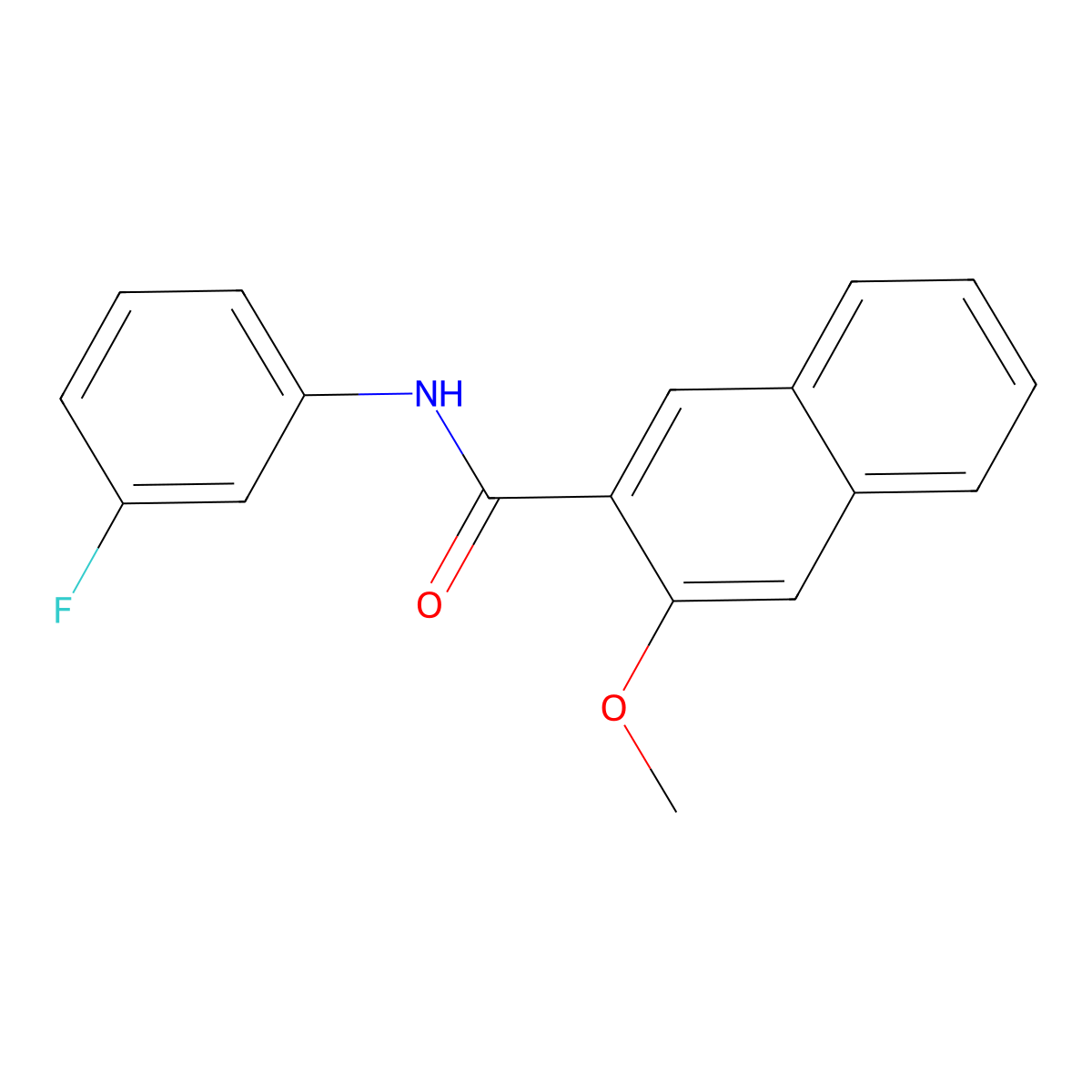 N-(3-fluorophenyl)-3-methoxynaphthalene-2-carboxamide molecular structure, CAS 433954-21-3