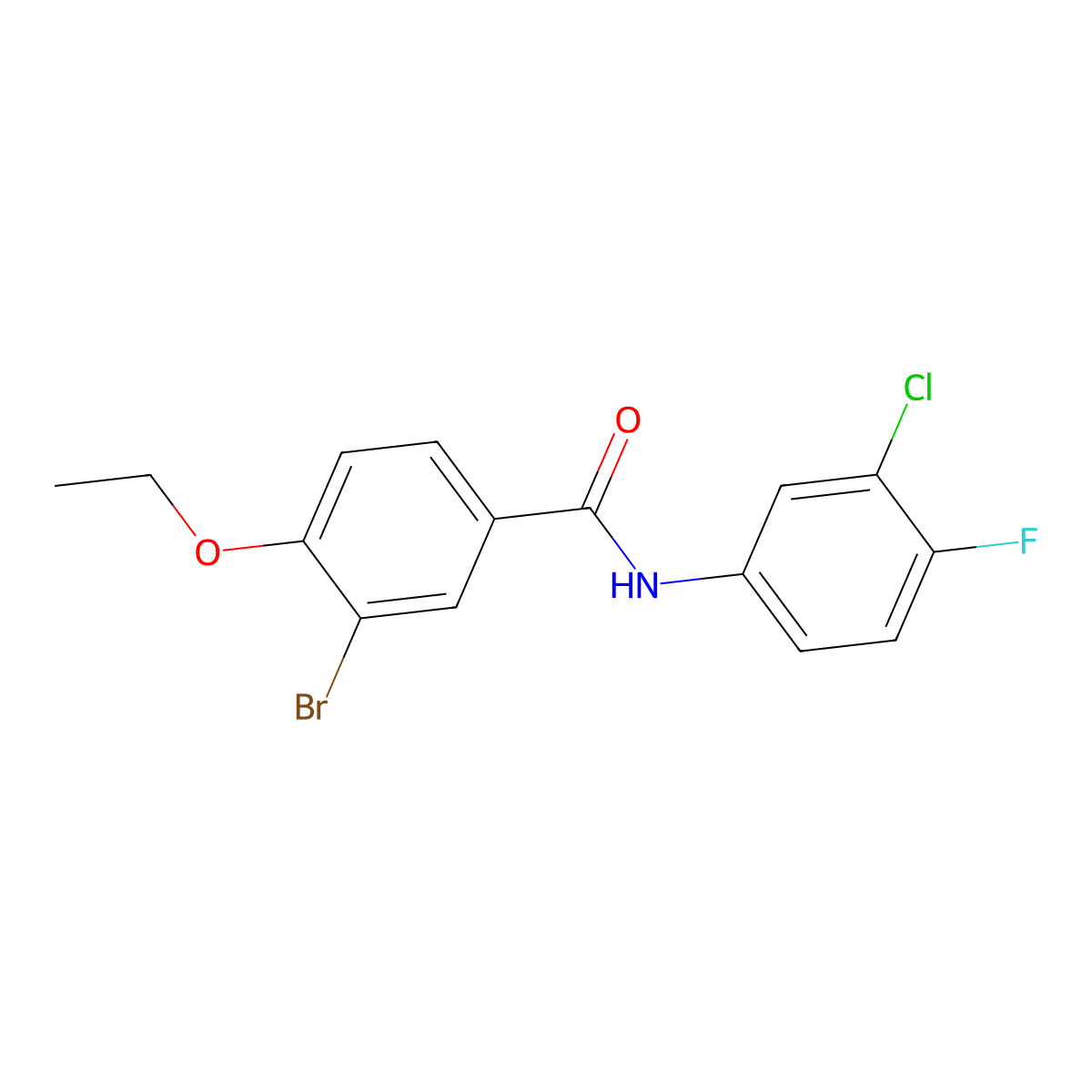 3-bromo-N-(3-chloro-4-fluorophenyl)-4-ethoxybenzamide molecular structure, CAS 433954-28-0
