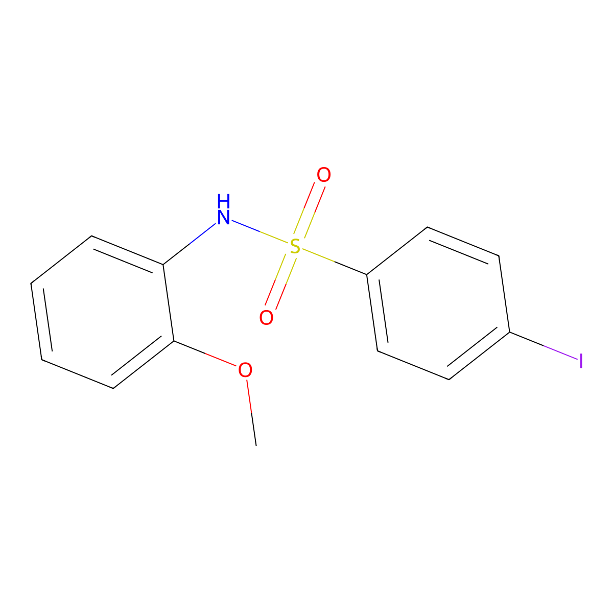 4-iodo-N-(2-methoxyphenyl)benzenesulfonamide molecular structure, CAS 433954-29-1