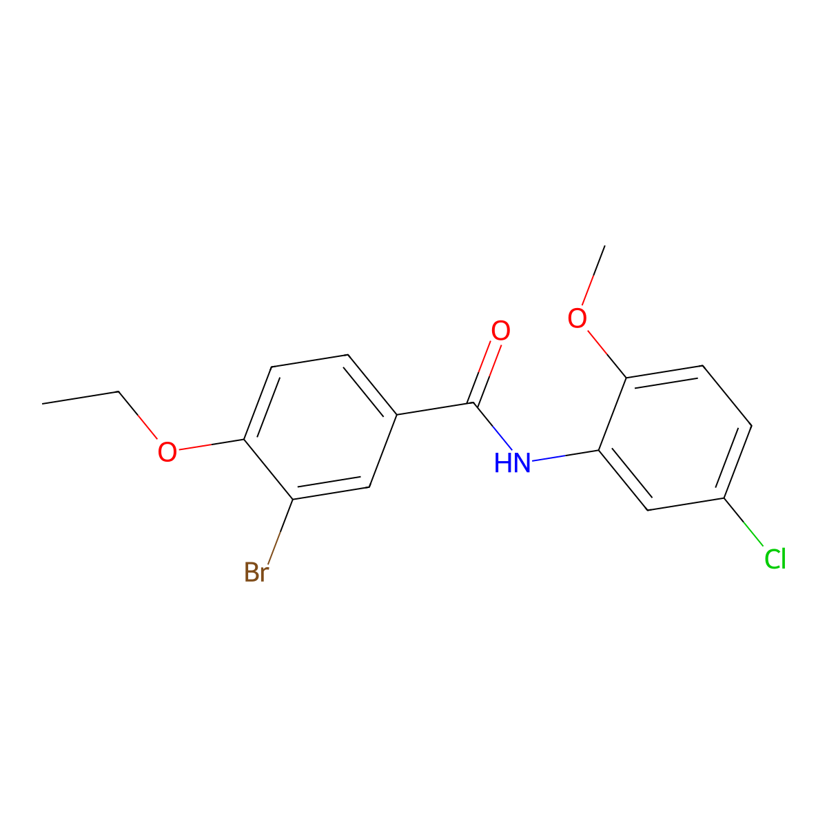3-bromo-N-(5-chloro-2-methoxyphenyl)-4-ethoxybenzamide molecular structure, CAS 433954-30-4