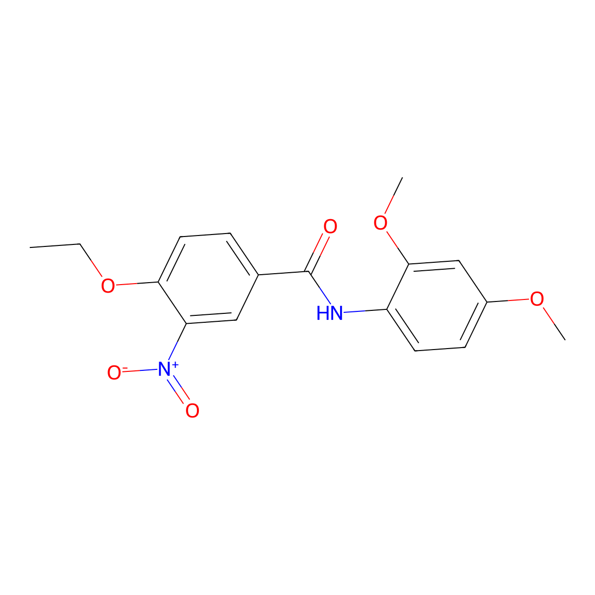 N-(2,4-dimethoxyphenyl)-4-ethoxy-3-nitrobenzamide molecular structure, CAS 433954-49-5