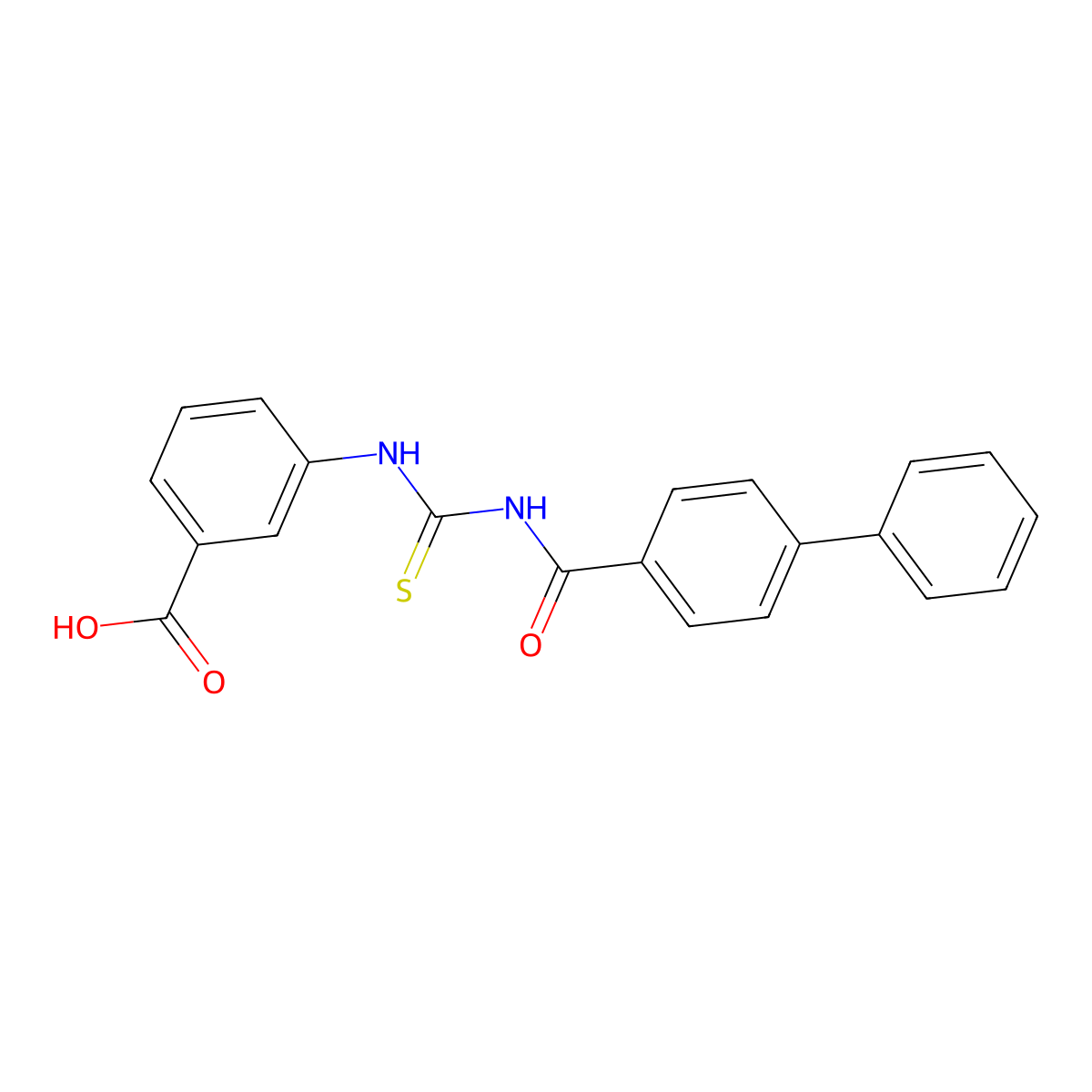 3-(3-([1,1'-Biphenyl]-4-carbonyl)thioureido)benzoic acid molecular structure, CAS 433954-52-0