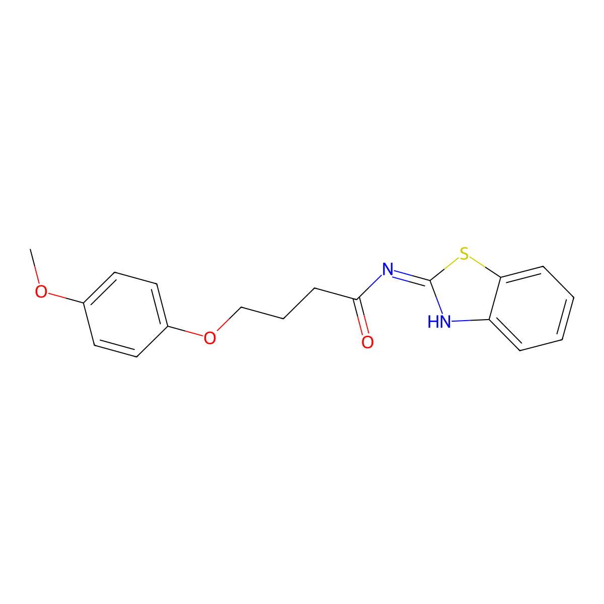 N-Benzothiazol-2-yl-4-(4-methoxy-phenoxy)-butyramide molecular structure, CAS 433954-55-3