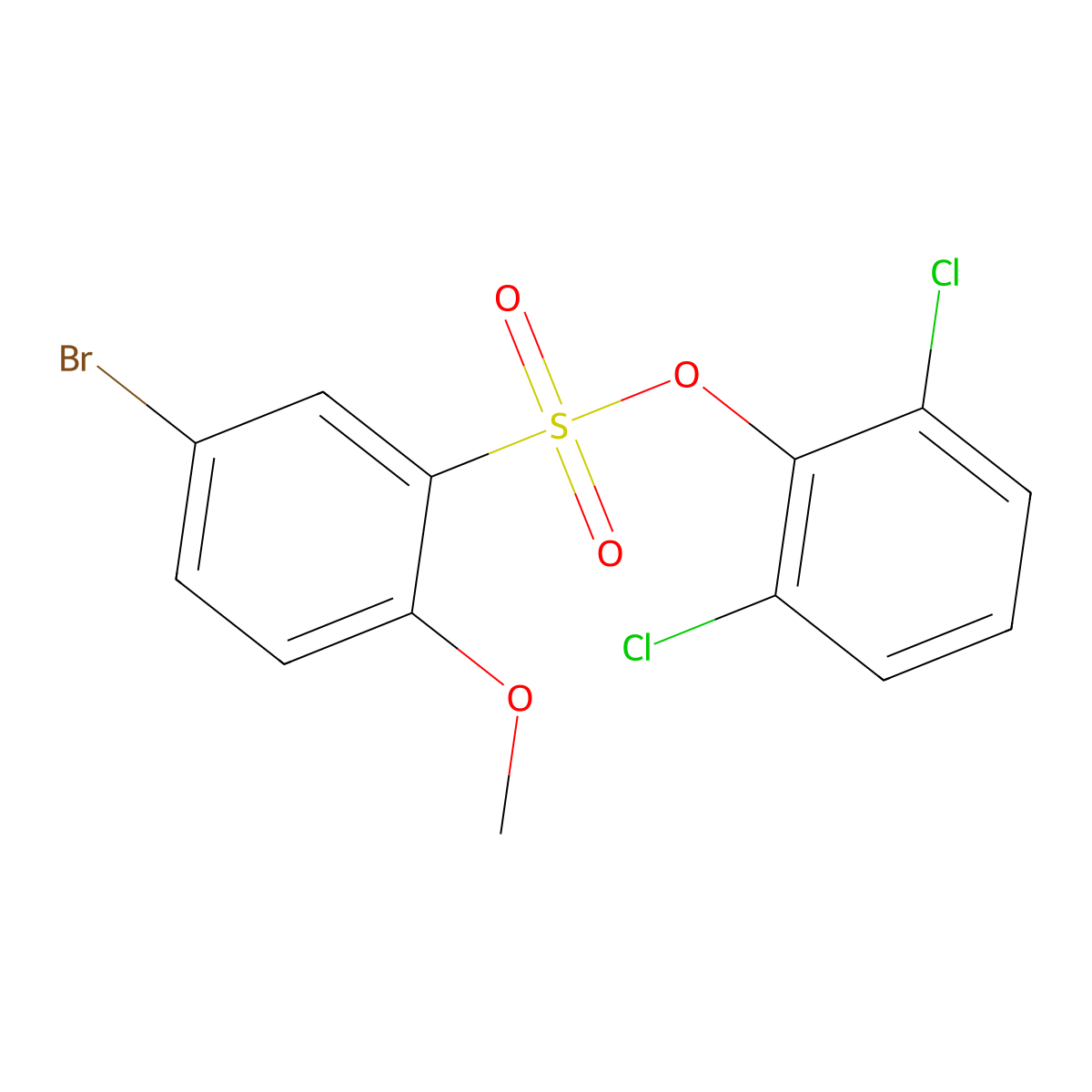 2,6-Dichlorophenyl 5-bromo-2-methoxybenzenesulfonate molecular structure, CAS 433954-56-4