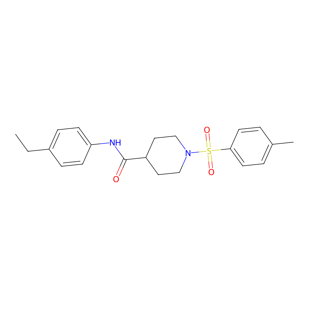 N-(4-ethylphenyl)-1-(4-methylphenyl)sulfonylpiperidine-4-carboxamide molecular structure, CAS 433954-70-2