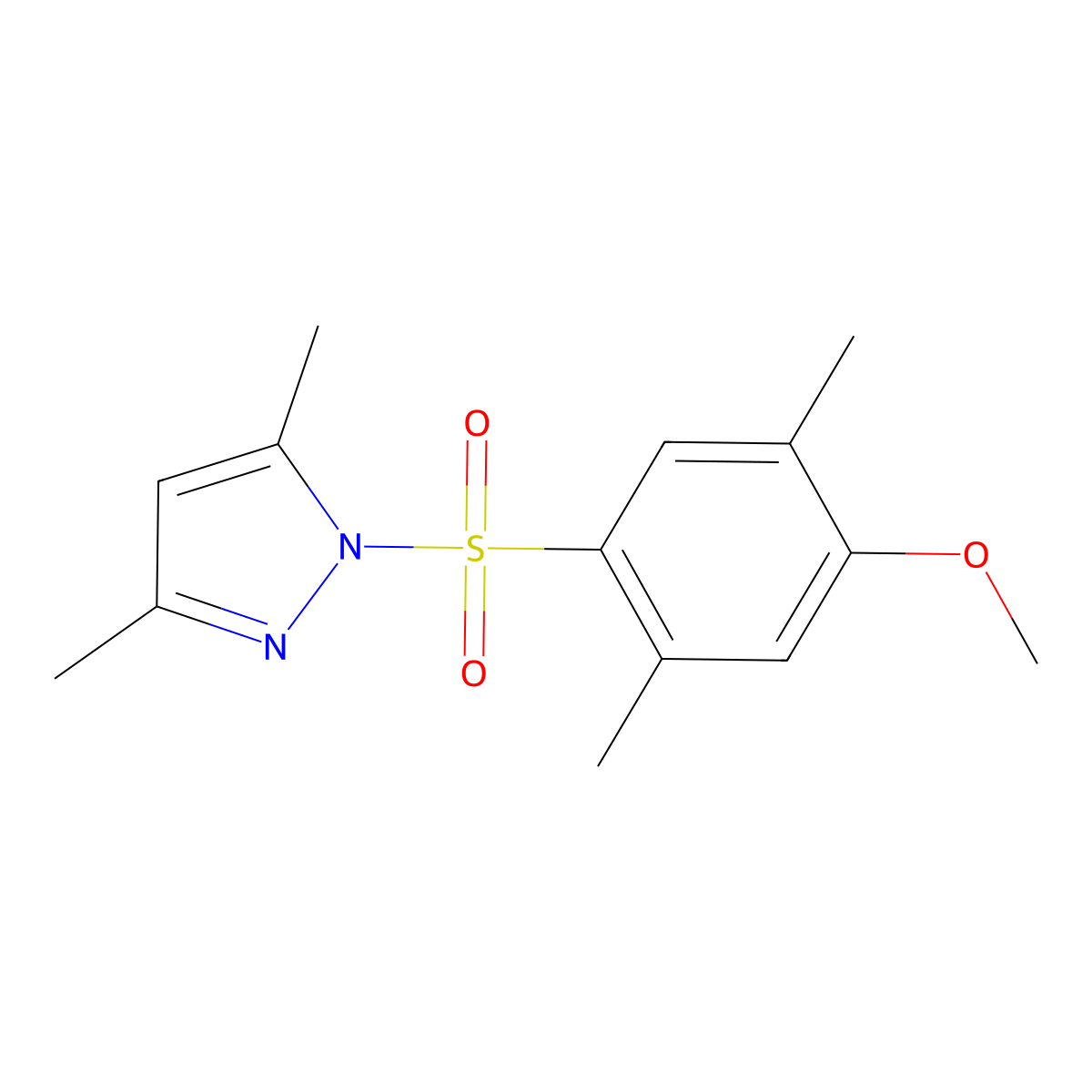 1-[(4-Methoxy-2,5-dimethylphenyl)sulfonyl]-3,5-dimethylpyrazole molecular structure, CAS 433954-75-7