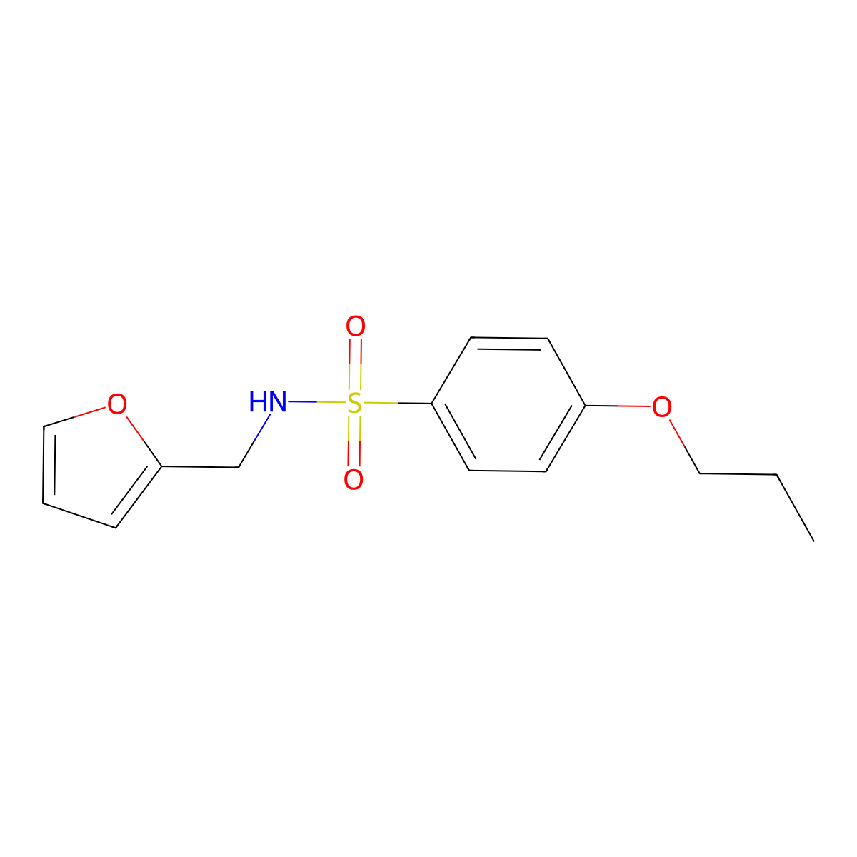 N-(furan-2-ylmethyl)-4-propoxybenzenesulfonamide molecular structure, CAS 433954-81-5