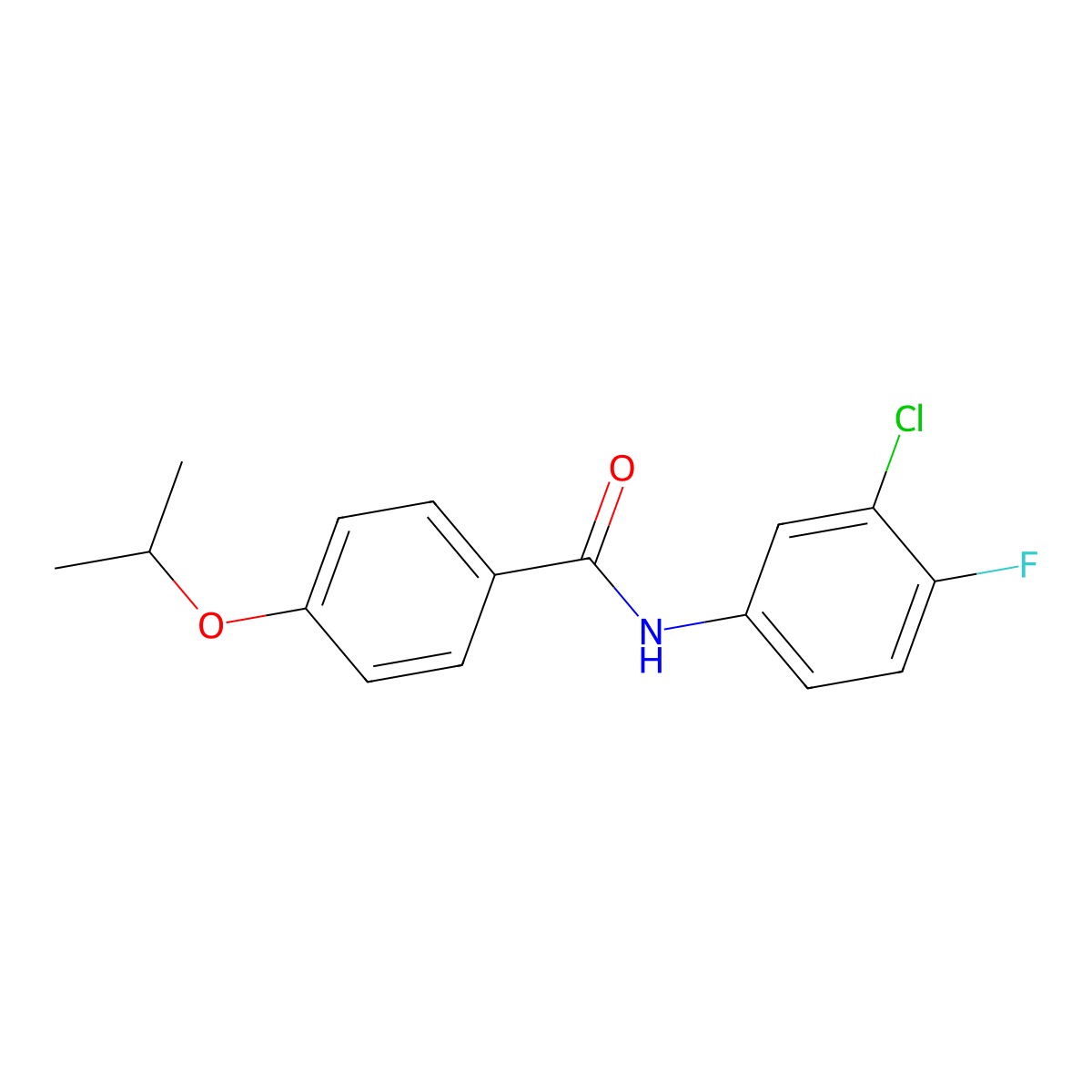 N-(3-chloro-4-fluorophenyl)-4-propan-2-yloxybenzamide molecular structure, CAS 433954-88-2