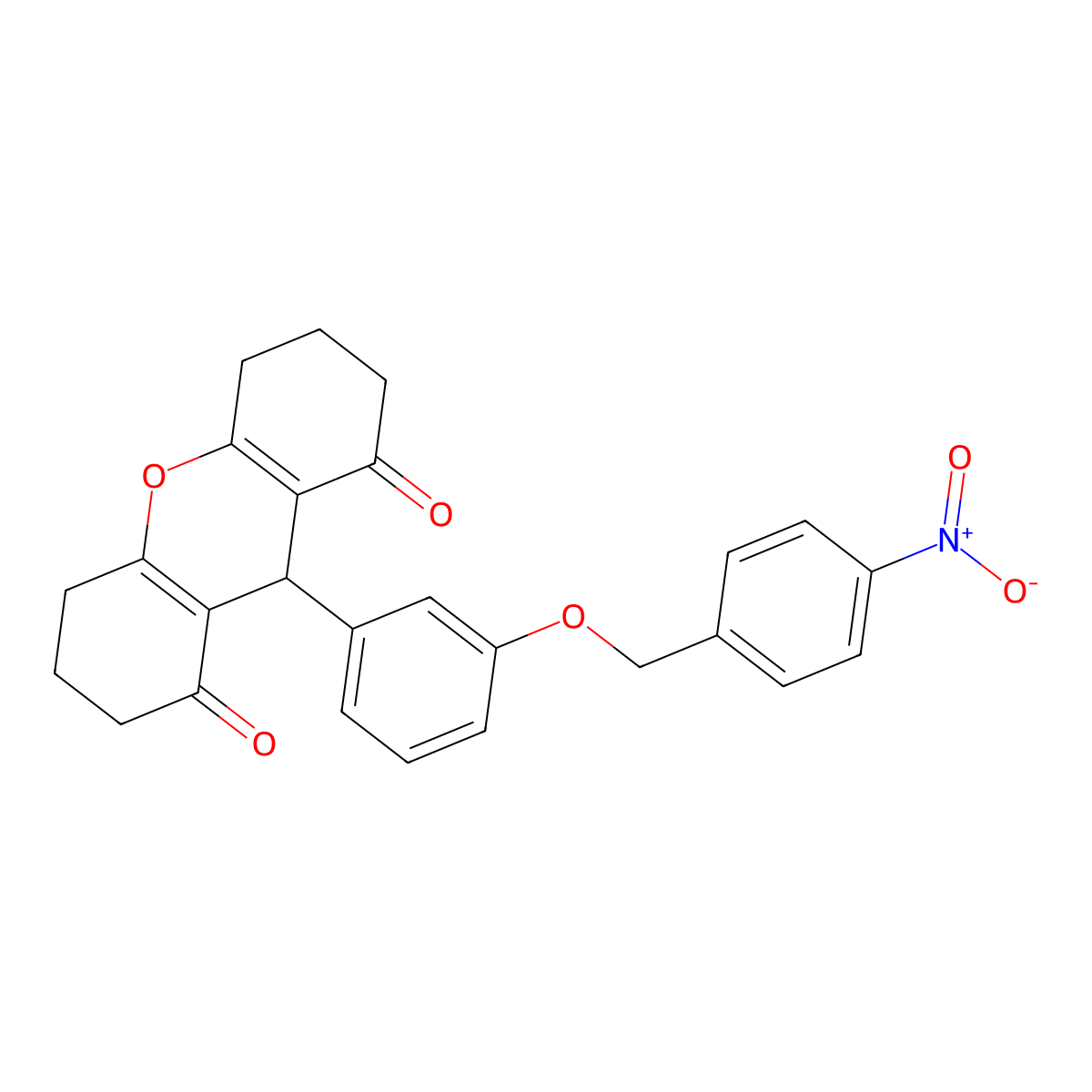 9-[3-[(4-nitrophenyl)methoxy]phenyl]-3,4,5,6,7,9-hexahydro-2H-xanthene-1,8-dione molecular structure, CAS 433955-26-1