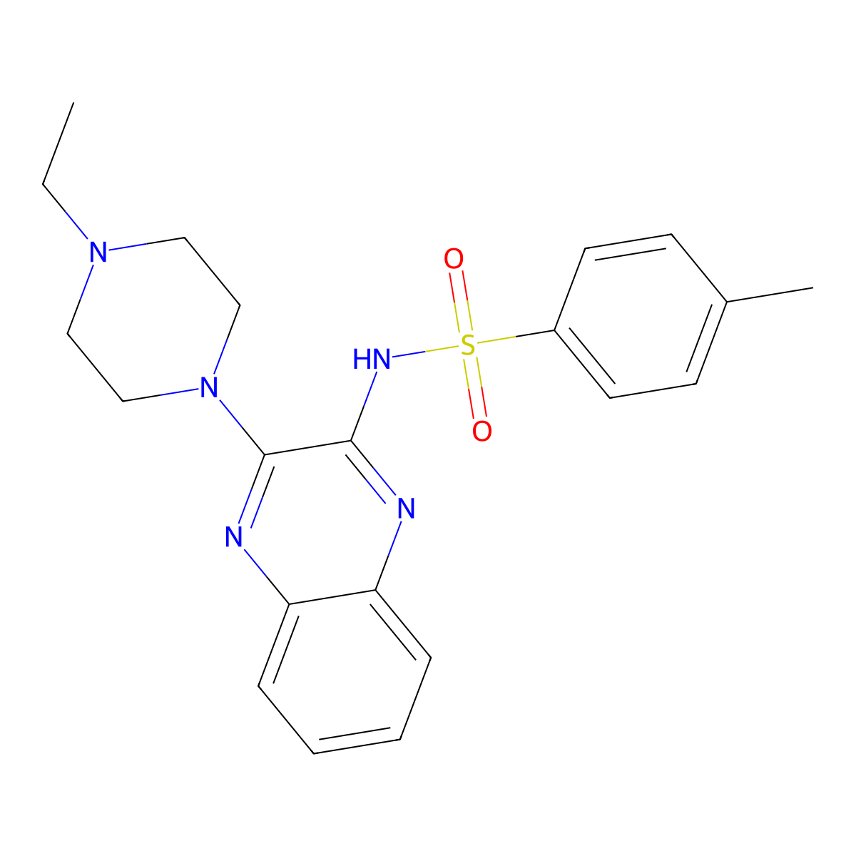 N-[3-(4-ethylpiperazin-1-yl)quinoxalin-2-yl]-4-methylbenzenesulfonamide molecular structure, CAS 433955-28-3