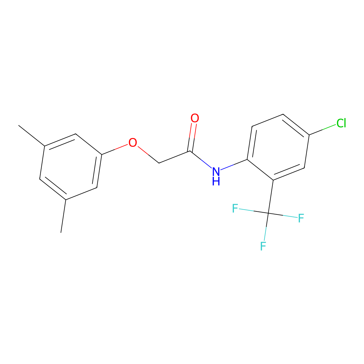 N-[4-chloro-2-(trifluoromethyl)phenyl]-2-(3,5-dimethylphenoxy)acetamide molecular structure, CAS 433955-52-3