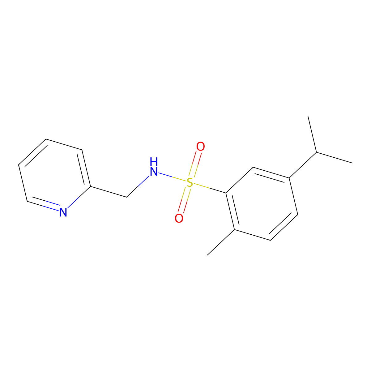 5-Isopropyl-2-methyl-N-pyridin-2-ylmethyl-benzenesulfonamide molecular structure, CAS 433955-63-6