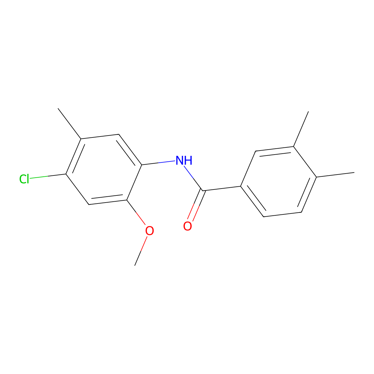 N-(4-chloro-2-methoxy-5-methylphenyl)-3,4-dimethylbenzamide molecular structure, CAS 433955-64-7