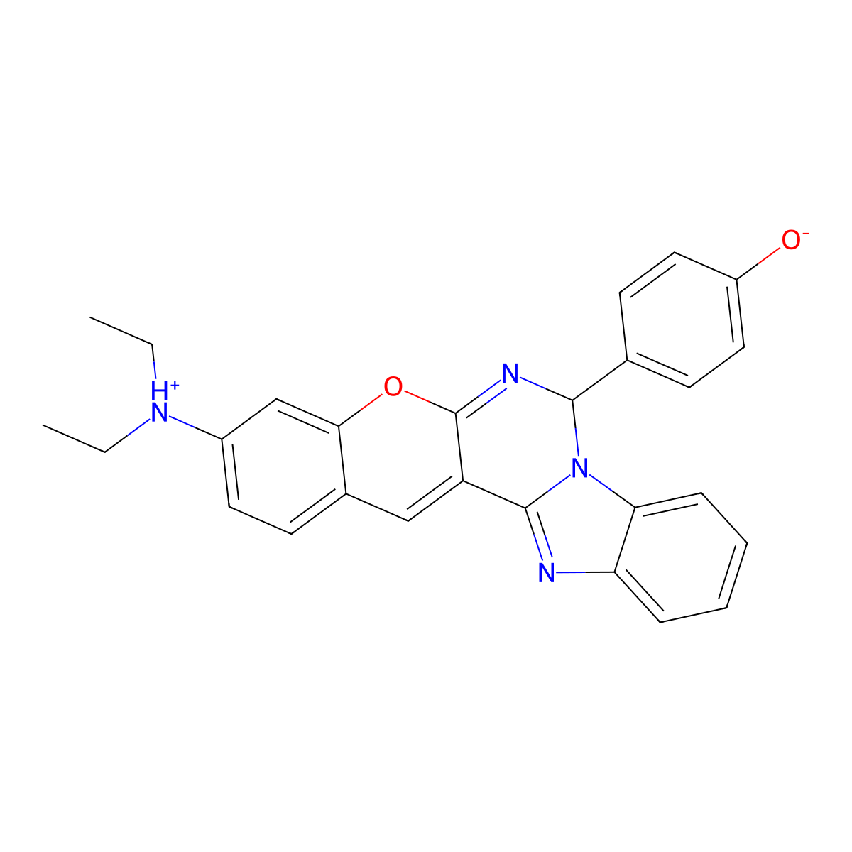 4-(3-(diethylamino)-7H-benzo[4,5]imidazo[1,2-c]chromeno[3,2-e]pyrimidin-7-yl)phenol molecular structure, CAS 433955-70-5
