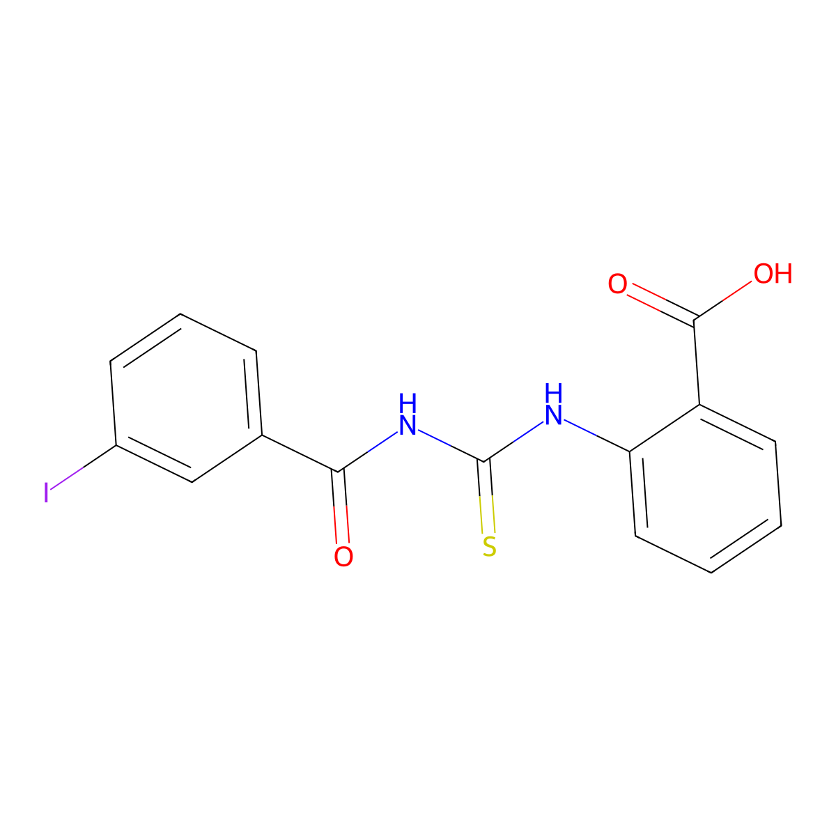 2-({[(3-Iodophenyl)carbonyl]carbamothioyl}amino)benzoic acid molecular structure, CAS 433955-71-6