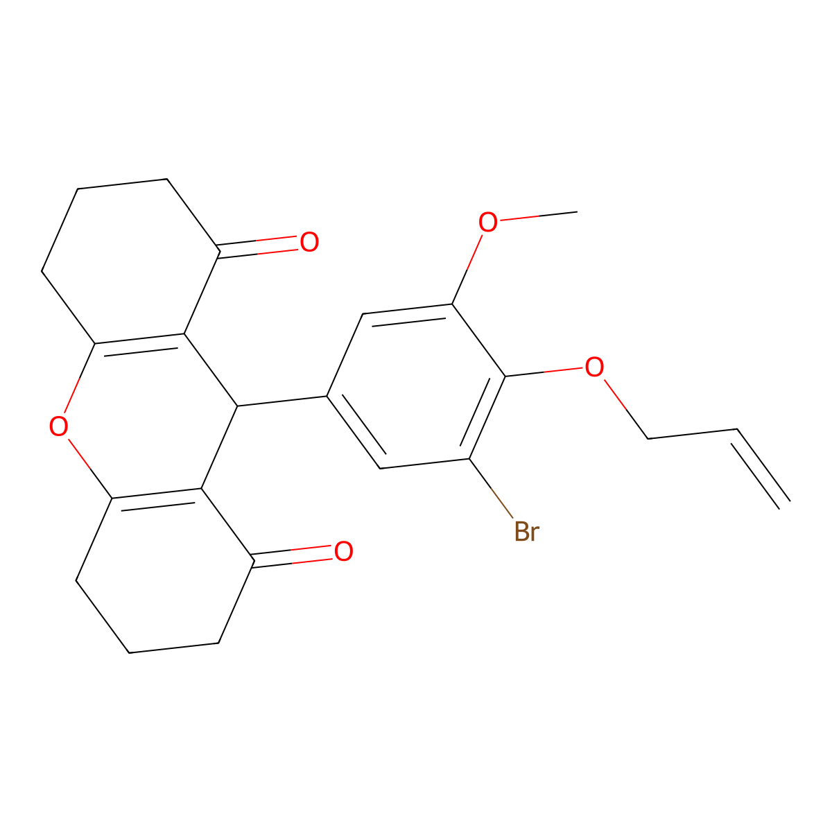 9-(3-bromo-5-methoxy-4-prop-2-enoxyphenyl)-3,4,5,6,7,9-hexahydro-2H-xanthene-1,8-dione molecular structure, CAS 433955-74-9