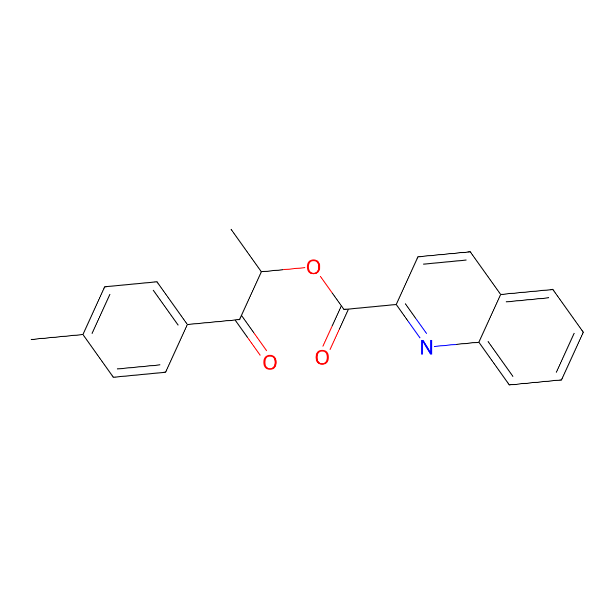 1-(4-Methylphenyl)-1-oxopropan-2-yl quinoline-2-carboxylate molecular structure, CAS 433955-86-3
