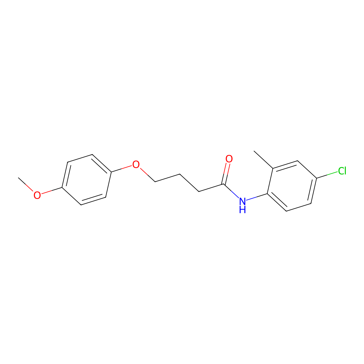 N-(4-chloro-2-methylphenyl)-4-(4-methoxyphenoxy)butanamide molecular structure, CAS 433955-98-7