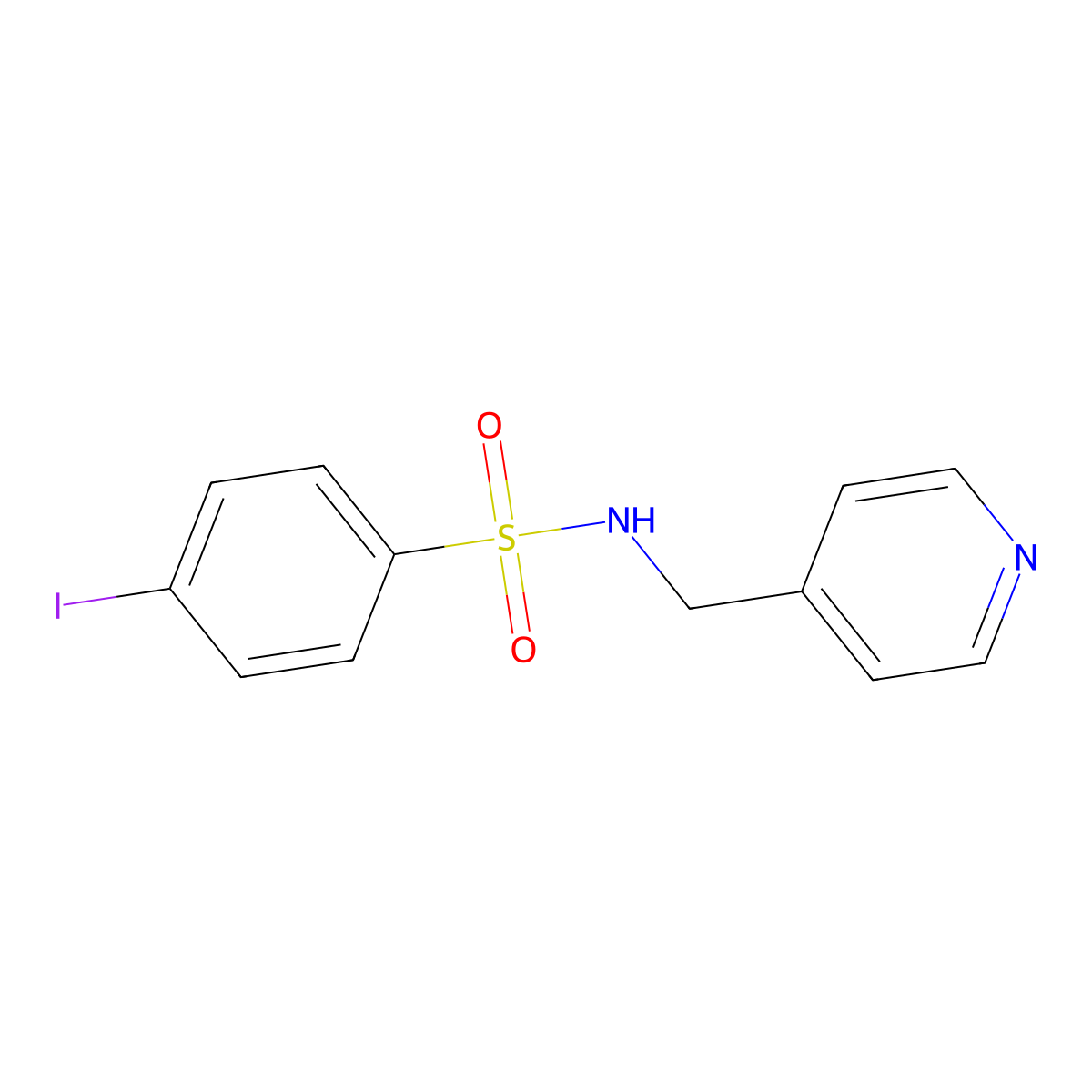 4-iodo-N-(pyridin-4-ylmethyl)benzenesulfonamide molecular structure, CAS 433956-15-1