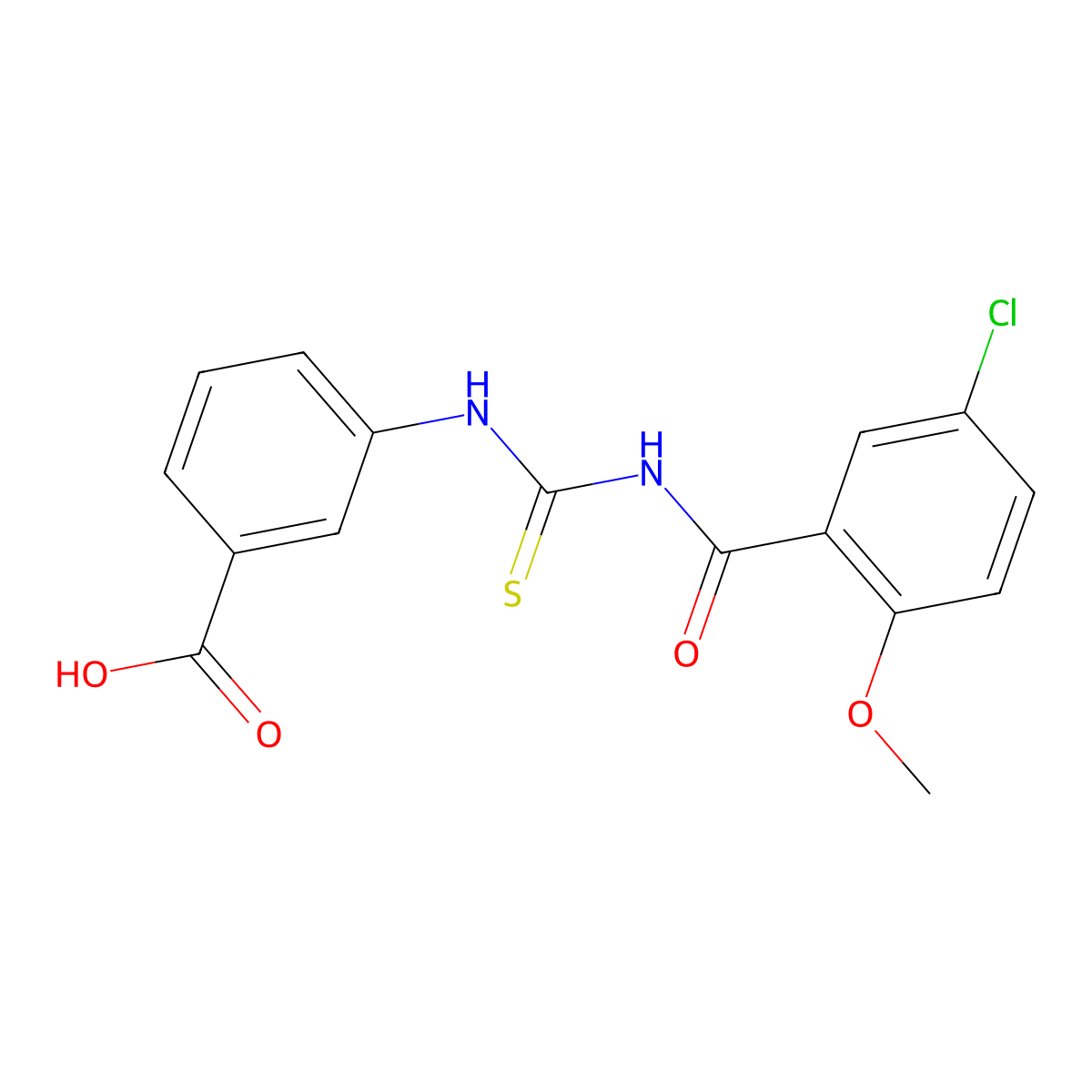 3-({[(5-Chloro-2-methoxyphenyl)carbonyl]carbamothioyl}amino)benzoic acid molecular structure, CAS 433956-35-5