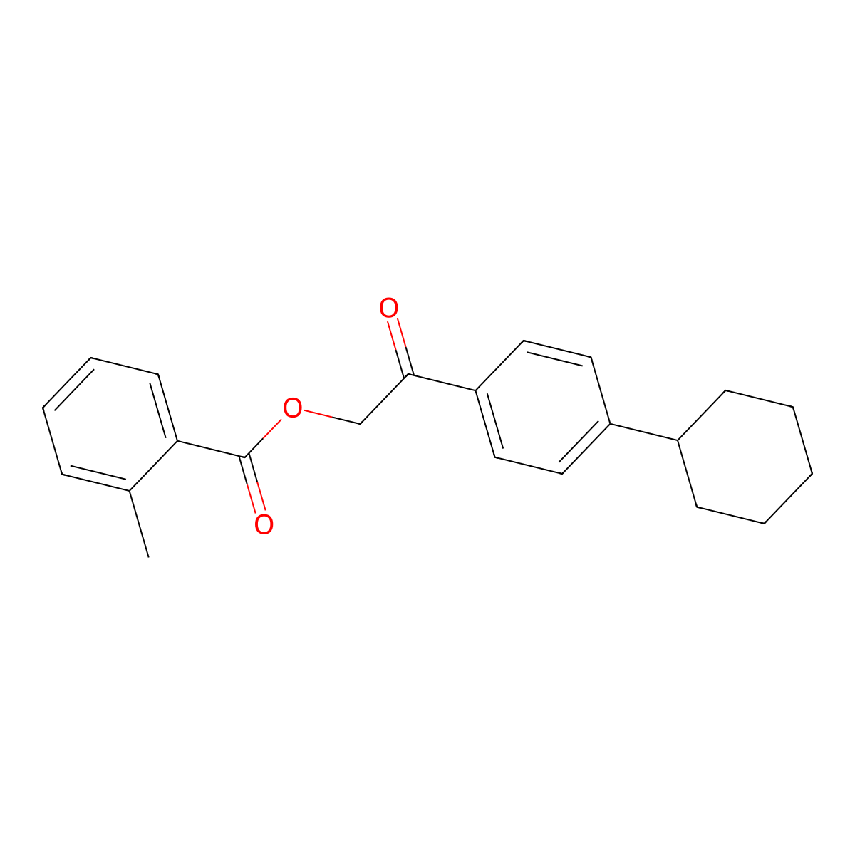 2-(4-Cyclohexylphenyl)-2-oxoethyl 2-methylbenzoate molecular structure, CAS 433956-37-7
