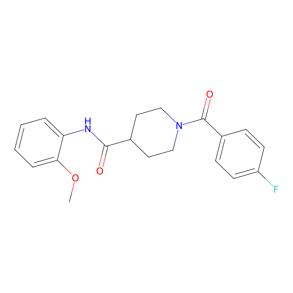 1-(4-fluorobenzoyl)-N-(2-methoxyphenyl)piperidine-4-carboxamide molecular structure, CAS 433956-67-3