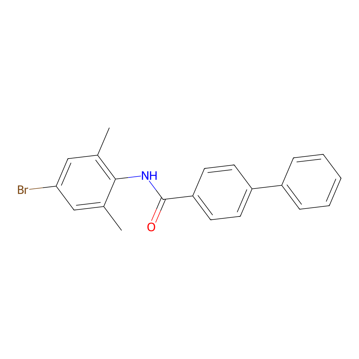 N-(4-bromo-2,6-dimethylphenyl)biphenyl-4-carboxamide molecular structure, CAS 433956-68-4