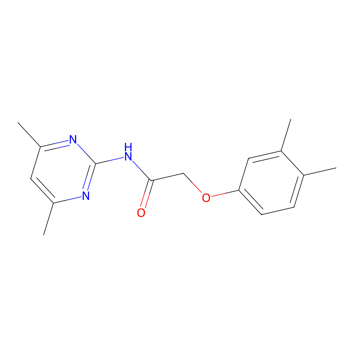 2-(3,4-dimethylphenoxy)-N-(4,6-dimethylpyrimidin-2-yl)acetamide molecular structure, CAS 433956-69-5
