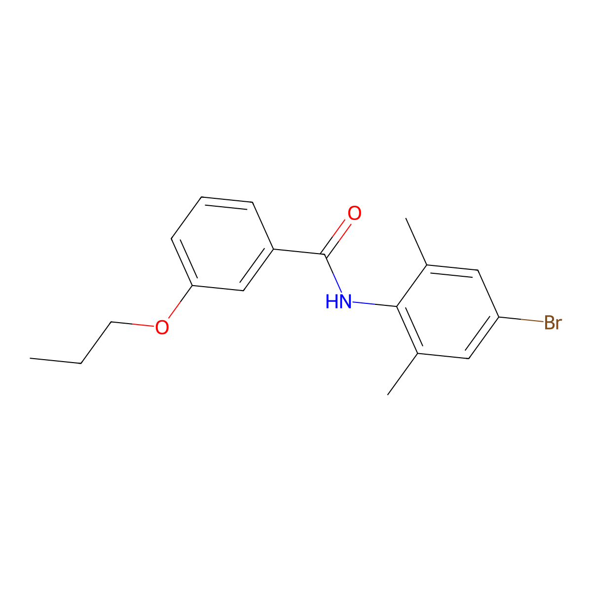 N-(4-bromo-2,6-dimethylphenyl)-3-propoxybenzamide molecular structure, CAS 433956-70-8