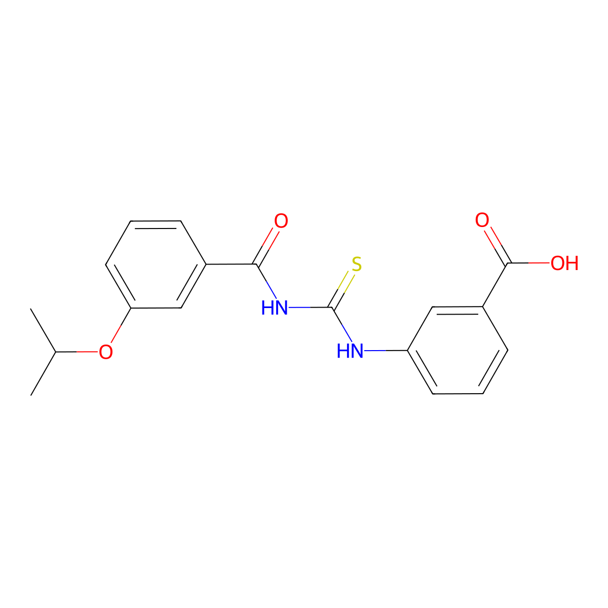 3-[(3-Propan-2-yloxybenzoyl)carbamothioylamino]benzoic acid molecular structure, CAS 433956-71-9