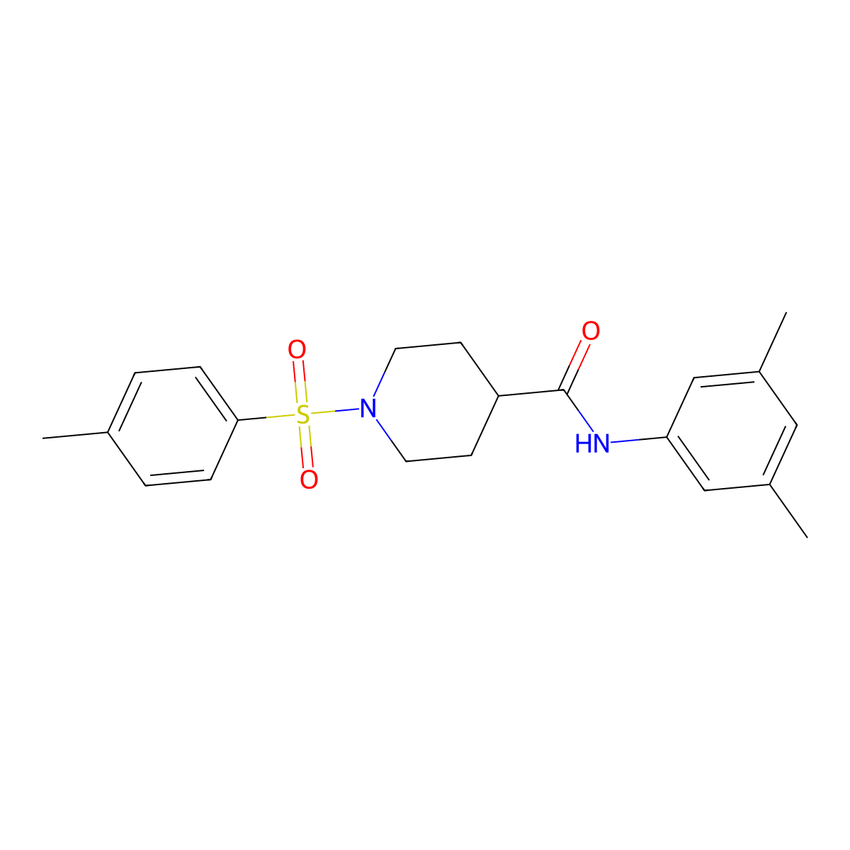 N-(3,5-dimethylphenyl)-1-(4-methylphenyl)sulfonylpiperidine-4-carboxamide molecular structure, CAS 433956-81-1
