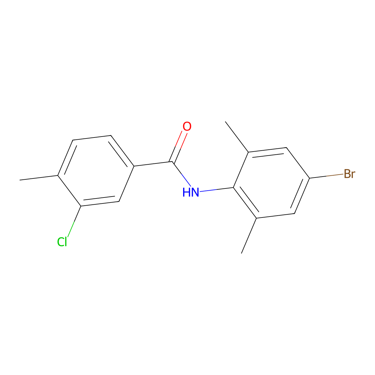 N-(4-bromo-2,6-dimethylphenyl)-3-chloro-4-methylbenzamide molecular structure, CAS 433956-93-5