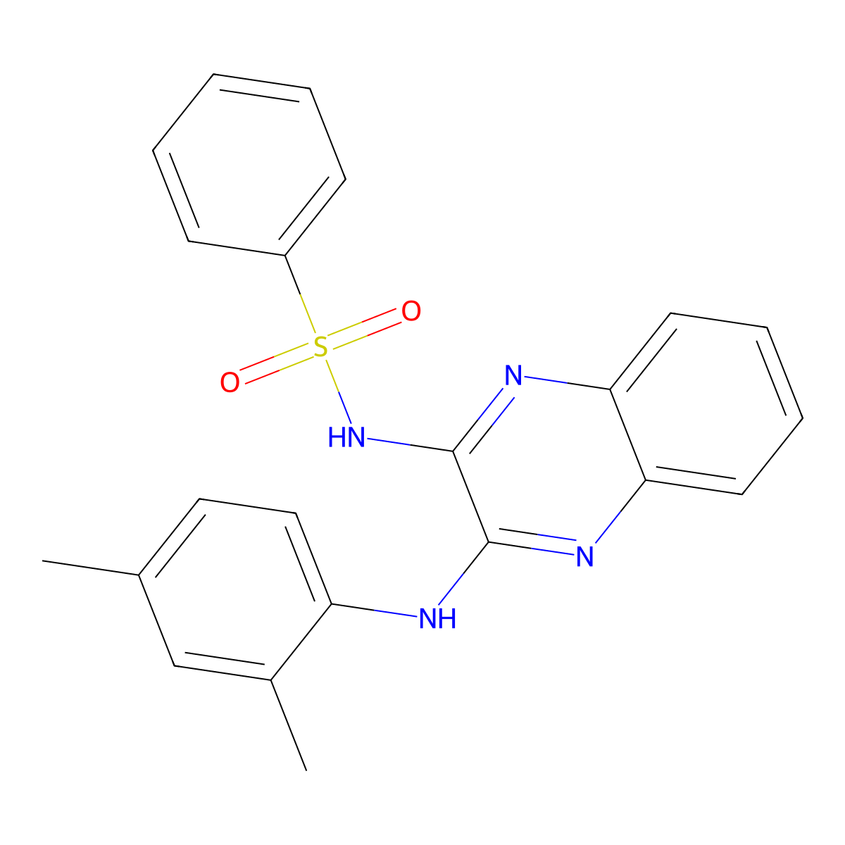 N-{3-[(2,4-dimethylphenyl)amino]quinoxalin-2-yl}benzenesulfonamide molecular structure, CAS 433956-98-0
